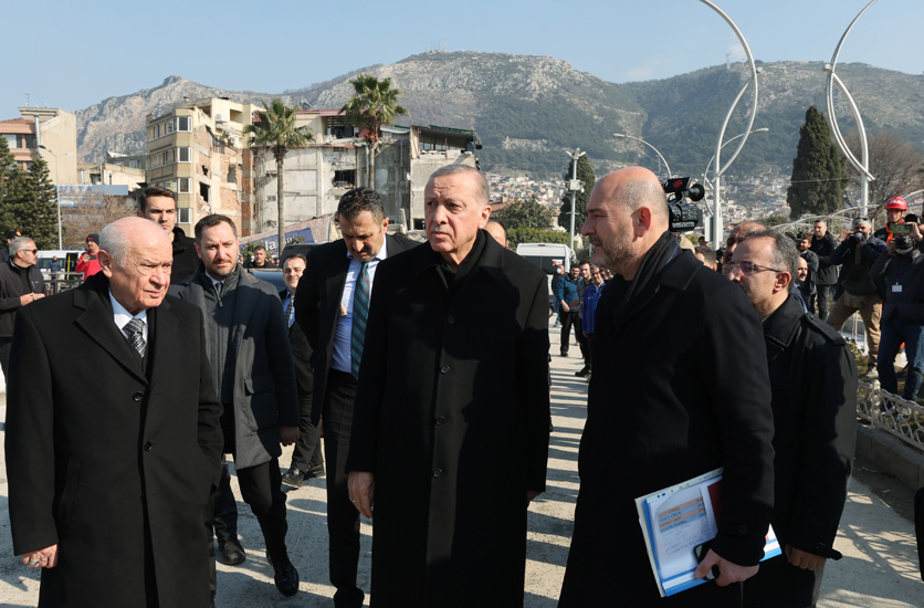 Cumhurbaşkanı Recep Tayyip Erdoğan ve MHP Lideri Devlet Bahçeli’den, Hatay’a ziyaret